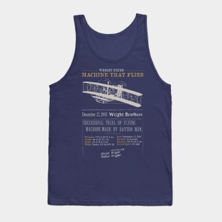 Wright Brothers Tribute 1903 Wright Flyer Flight First Plane Gift Present Aviation Tank Top